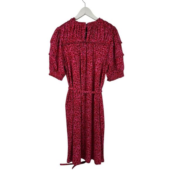 Boden Yoke Detail Jersey Mini Dress size 10L Gin Fizz Abstract Vine - Picture 4 of 11